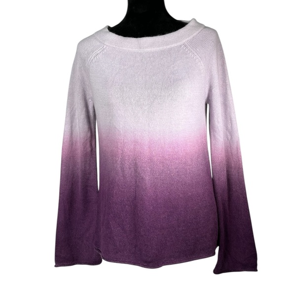 Ann Taylor Purple Ombre Sweater Rabbit Hair Pullover Lavender Bell Sleeves SP - Picture 13 of 13